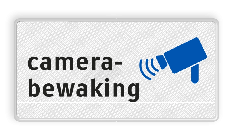 Video en camerabewaking - reflecterend-bord-camerabewaking-met-pictogram
