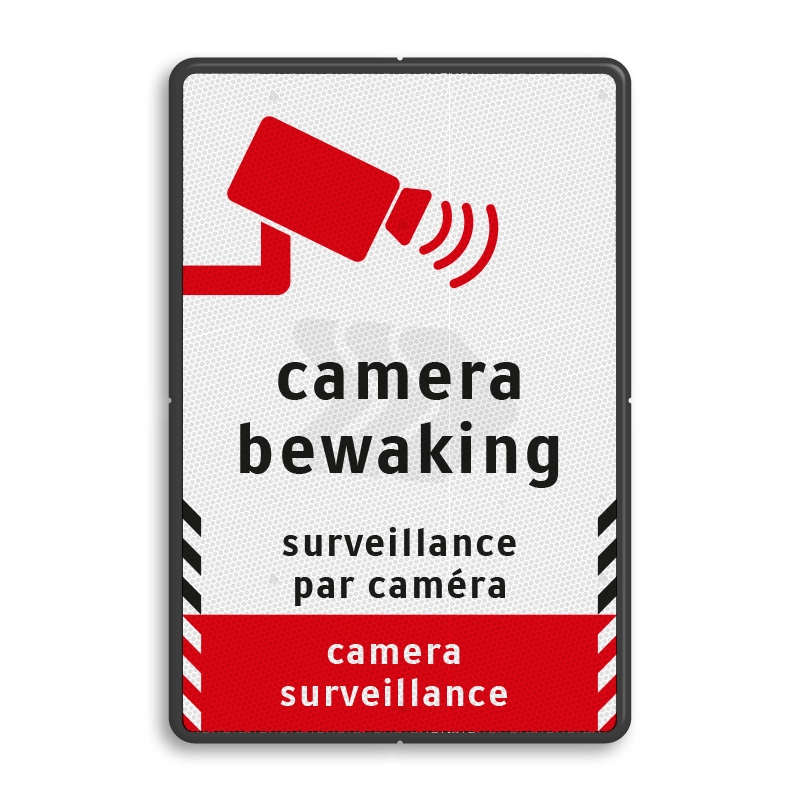 Video en camerabewaking - verkeersbord-camerabewaking-3-talen
