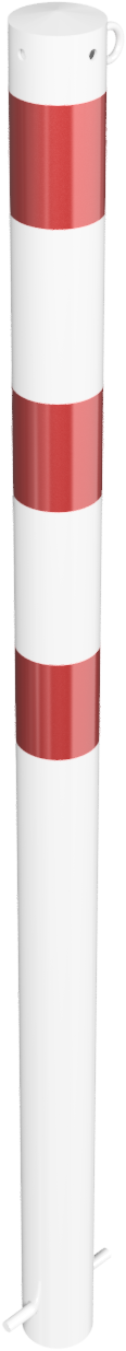 Parkeerpalen - Afzetpaal rond met grondanker rood-wit 76mm met 1 oog