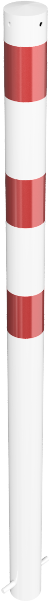 Parkeerpalen - Afzetpaal rond met grondanker rood-wit 76mm