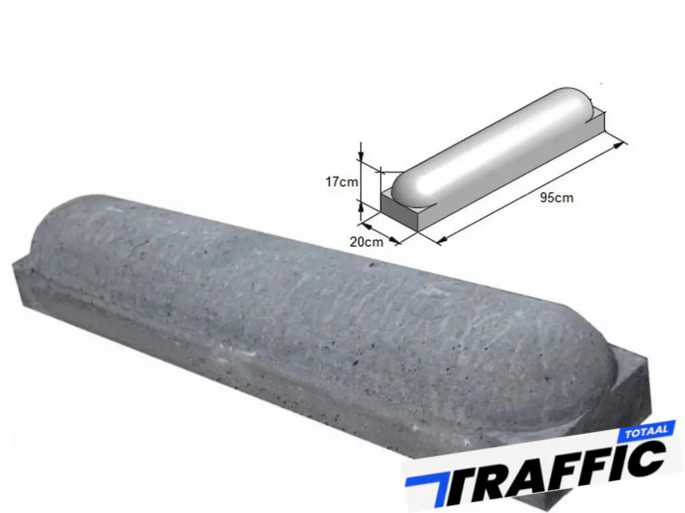 Varkensruggen - stootbanden-beton-rond-antraciet-TRAFFICTOTAAL.NL