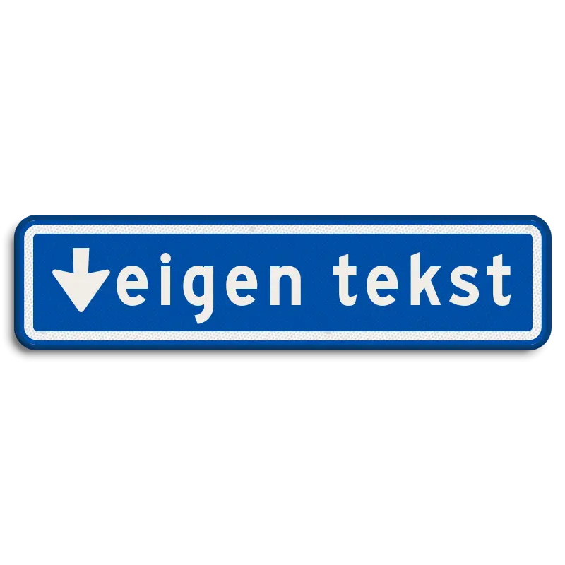 Straatnaamborden - straatnaambord pijl naar beneden bestellen traffictotaal.nl