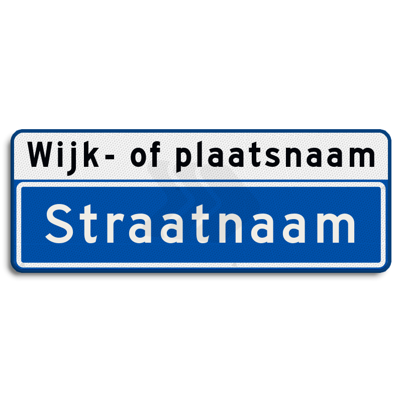Straatnaambord - straatnaambord-11-karakters-800x300mm-wijk-of-plaatsnaam-nen-1772-Traffictotaal.nl