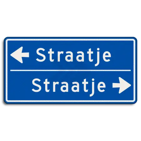 Straatnaamborden - straatnaambord-11-karakters-800x400-mm-2-regelig-met-pijl-nen-1772-Traffictotaal.nl