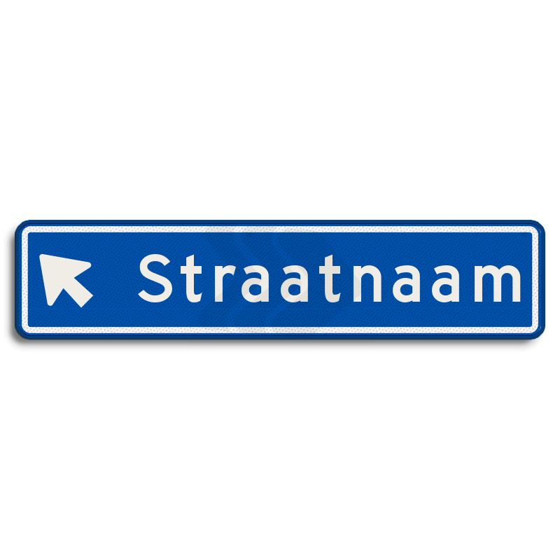 Straatnaambord - straatnaambord-12-karakters-900x200-mm-pijlnaarschuinbovenlinks-nen-1772-Traffictotaal.nl