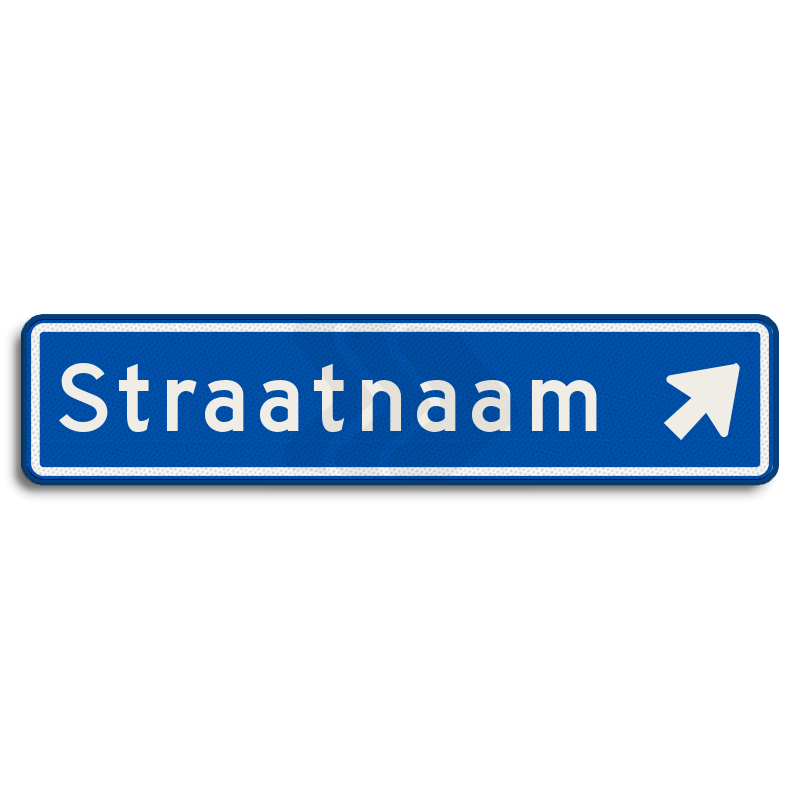 Straatnaambord - straatnaambord-12-karakters-900x200-mm-pijlnaarschuinbovenrechts-nen-1772-Traffictotaal.nl