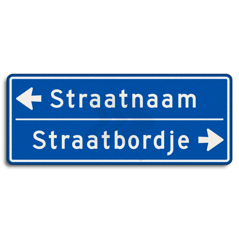 Straatnaamborden - straatnaambord-14-karakters-1000x400-mm-2-regelig-met-pijl-nen-1772-Traffictotaal.nl