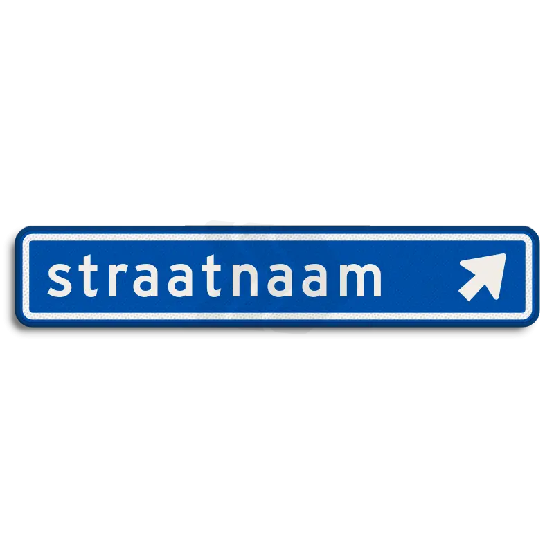 Straatnaamborden - straatnaambord-14-karakters-800x150-mm-met-pijl-naar-rechts-boven-nen-1772-Traffictotaal