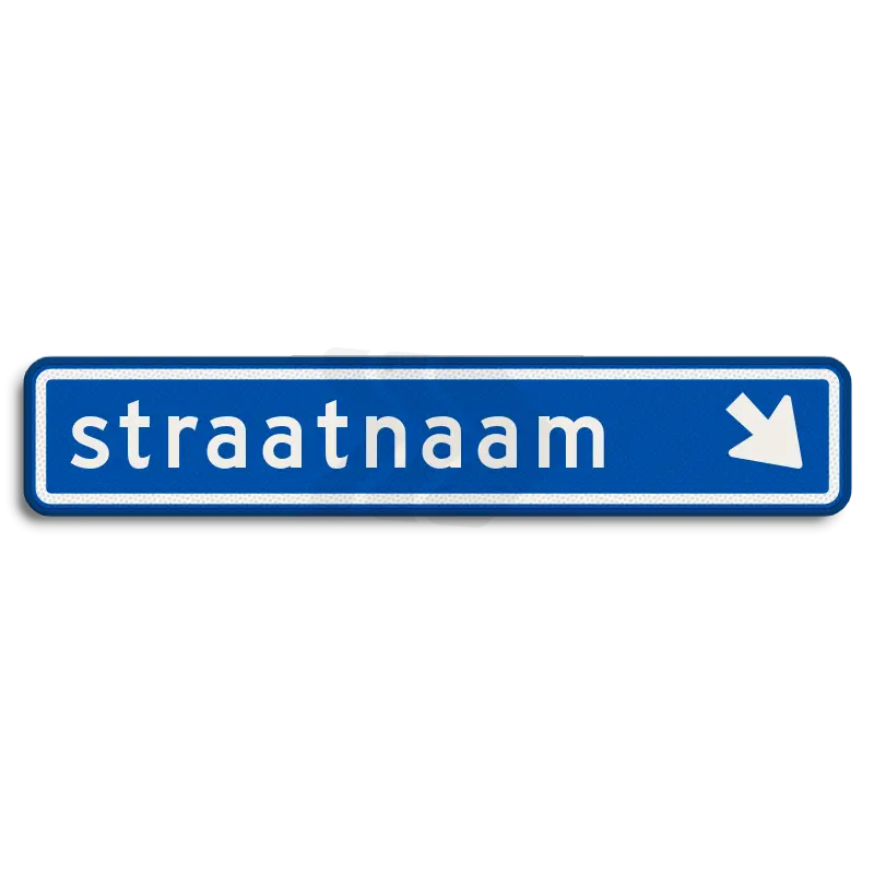 Straatnaamborden - straatnaambord-14-karakters-800x150-mm-met-pijl-naar-rechts-onder-nen-1772-Traffictotaal