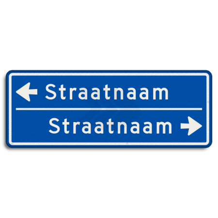 Straatnaambord - straatnaambord-14-karakters-800x300-mm-2-regelig-met-pijl-nen-1772-Traffictotaal.nl