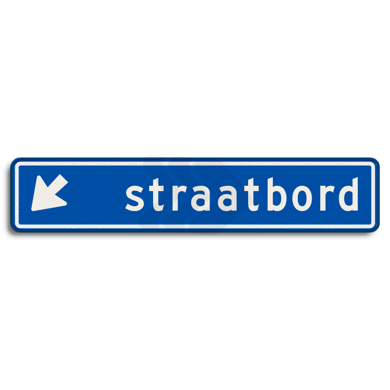 Straatnaambord - straatnaambord-14-karakters-900x200-mm-pijlnaarlinksbeneden-nen-1772-Traffictotaal.nl