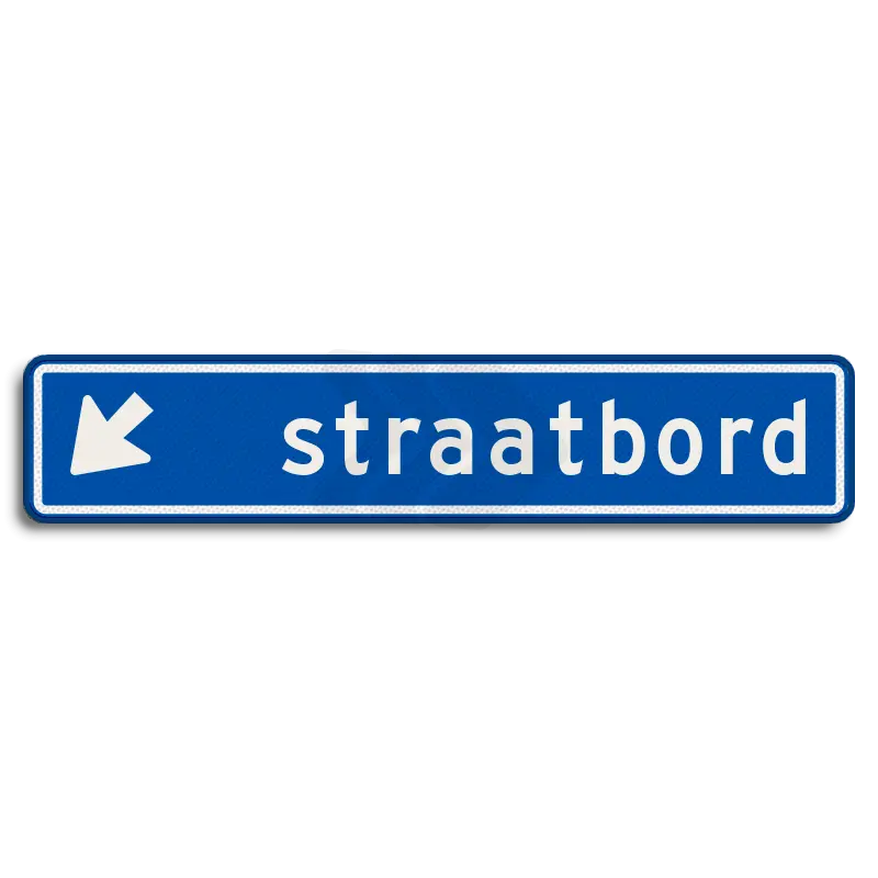 Straatnaamborden - straatnaambord-14-karakters-900x200-mm-pijlnaarlinksbeneden-nen-1772-Traffictotaal.nl
