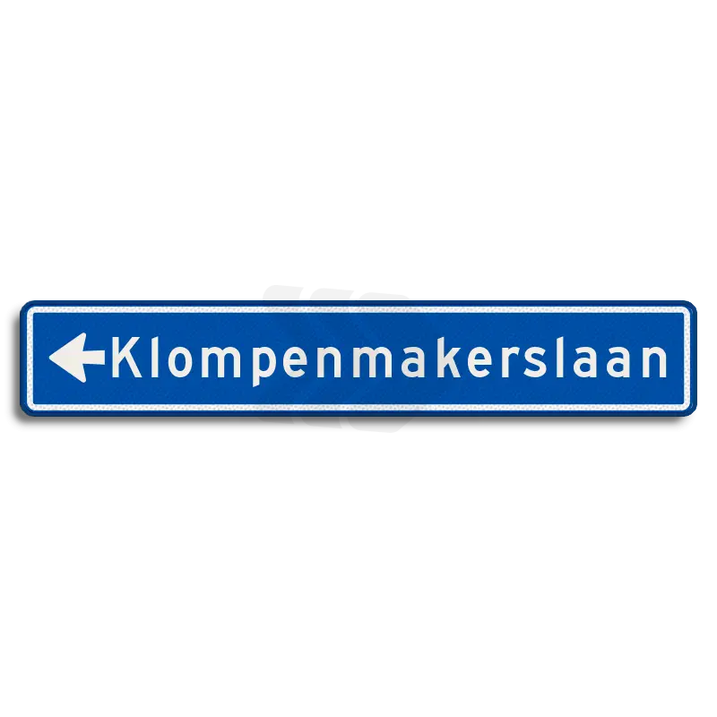 Straatnaamborden - straatnaambord-17-karakters-1180x200-mm-metpijlnaarlinks-nen-1772-Traffictotaal.nl