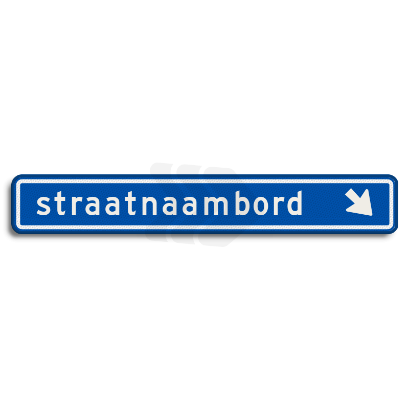 Straatnaambord - straatnaambord-18-karakters-1000x150-mm-met-pijl%20naar%20beneden%20rechts-nen-1772-Traffictotaal.nl