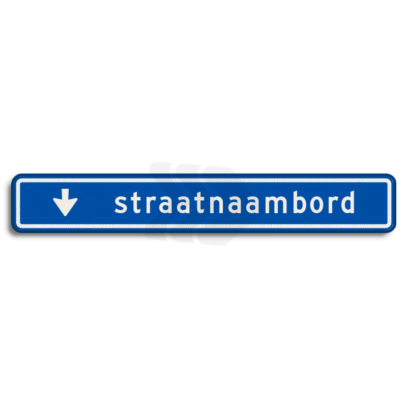 Straatnaambord - straatnaambord-18-karakters-1000x150-mm-met-pijl%20naar%20beneden-nen-1772-Traffictotaal.nl