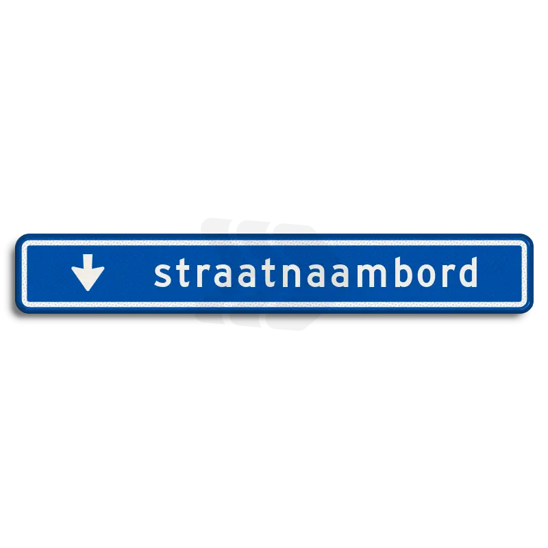 Straatnaamborden - straatnaambord-18-karakters-1000x150-mm-met-pijl naar beneden-nen-1772-Traffictotaal.nl