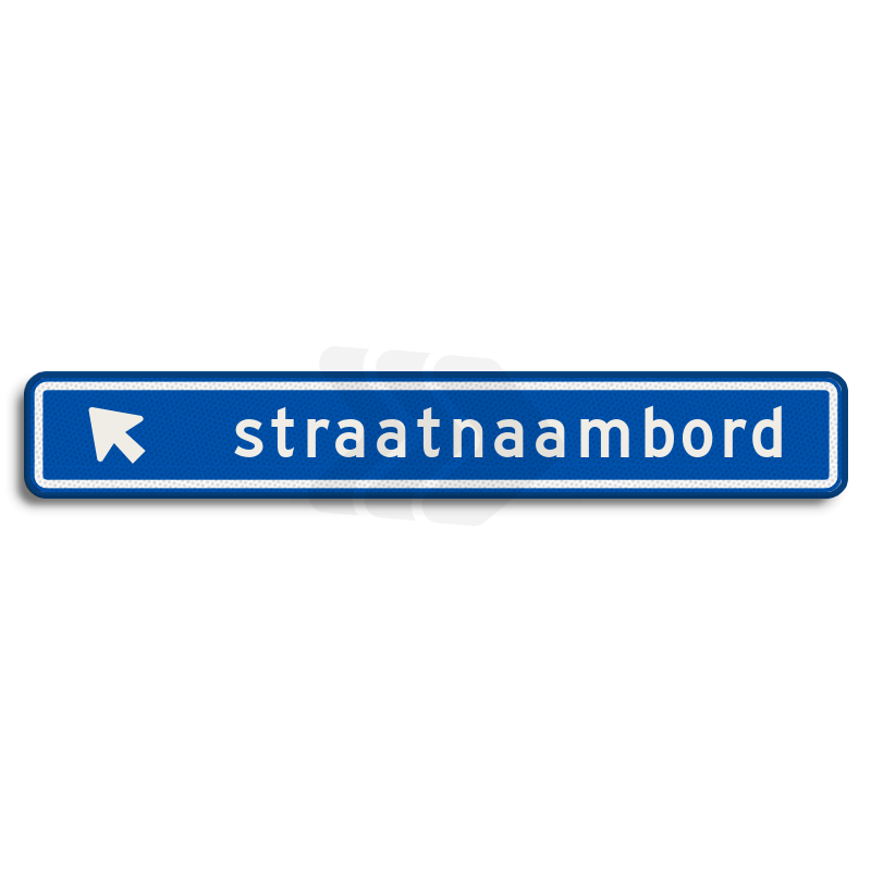 Straatnaambord - straatnaambord-18-karakters-1000x150-mm-met-pijl%20naar%20boven-links-nen-1772-Traffictotaal.nl