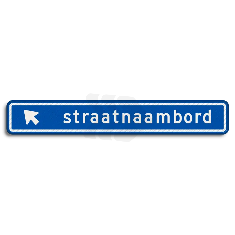 Straatnaamborden - straatnaambord-18-karakters-1000x150-mm-met-pijl naar boven-links-nen-1772-Traffictotaal.nl