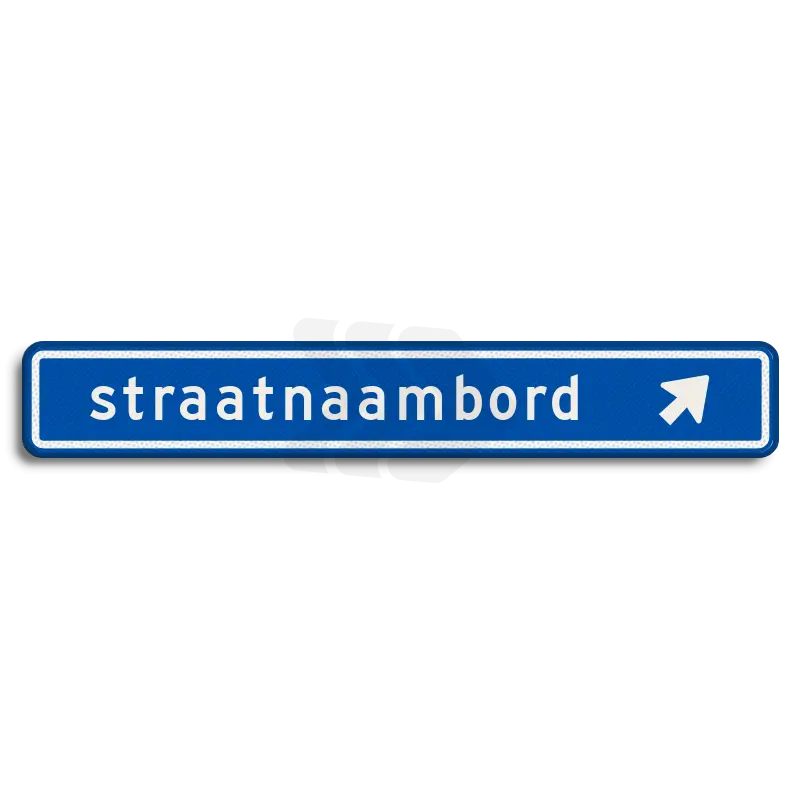 Straatnaamborden - straatnaambord-18-karakters-1000x150-mm-met-pijl naar boven-rechts-nen-1772-Traffictotaal.nl