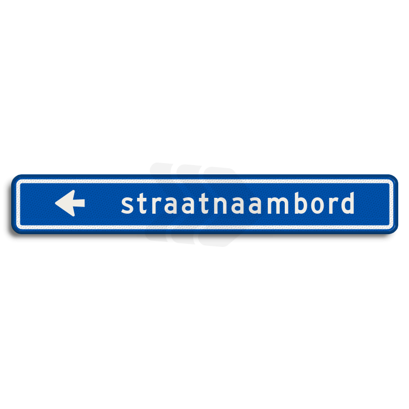 Straatnaambord - straatnaambord-18-karakters-1000x150-mm-met-pijl%20naar%20links-nen-1772-Traffictotaal.nl