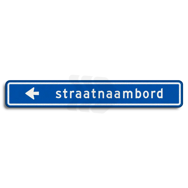 Straatnaamborden - straatnaambord-18-karakters-1000x150-mm-met-pijl naar links-nen-1772-Traffictotaal.nl