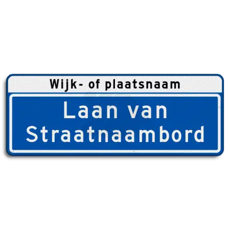 Straatnaamborden - straatnaambord-28-karakters-800x300mm-2-regelig-wijk-of-plaatsnaam-nen-1772-Traffictotaal.nl