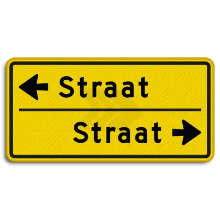 Straatnaamborden - straatnaambord-geel-10-karakters-600x300-mm-2-regelig-met-pijl-nen-1772-Traffictotaal.nl