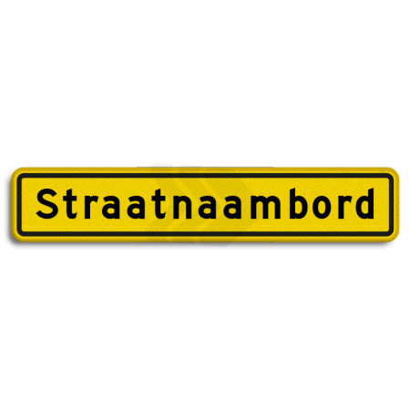 Straatnaambord - straatnaambord-geel-14-karakters-800x150mm-Traffictotaal.nl