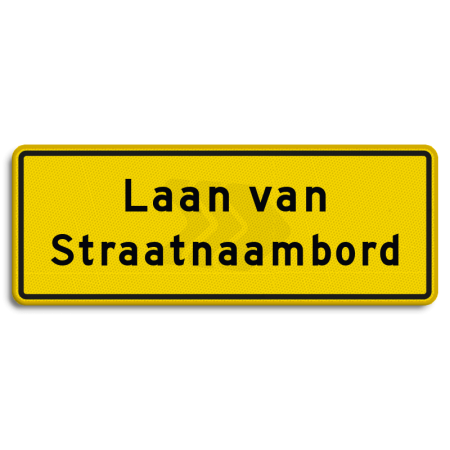 Straatnaambord - straatnaambord-geel-28-karakters-800x300-mm-2-regelig-nen-1772-Traffictotaal.nl