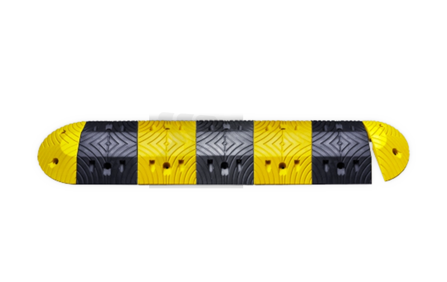 Snelheidsdrempels 5-10km/u - verkeersdrempel-rubber-5-10kmu-70mm-hoog-geel-zwart-kopen